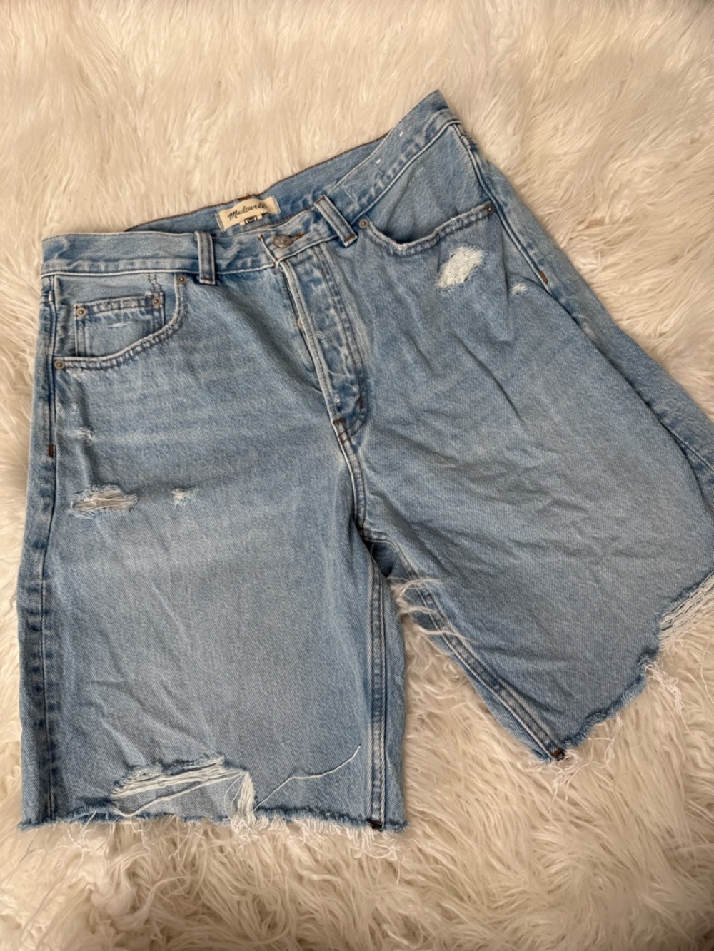 Madewell ‘The Essex Long Baggy Short’ Sz 28 Jean Denim - Picture 4 of 6